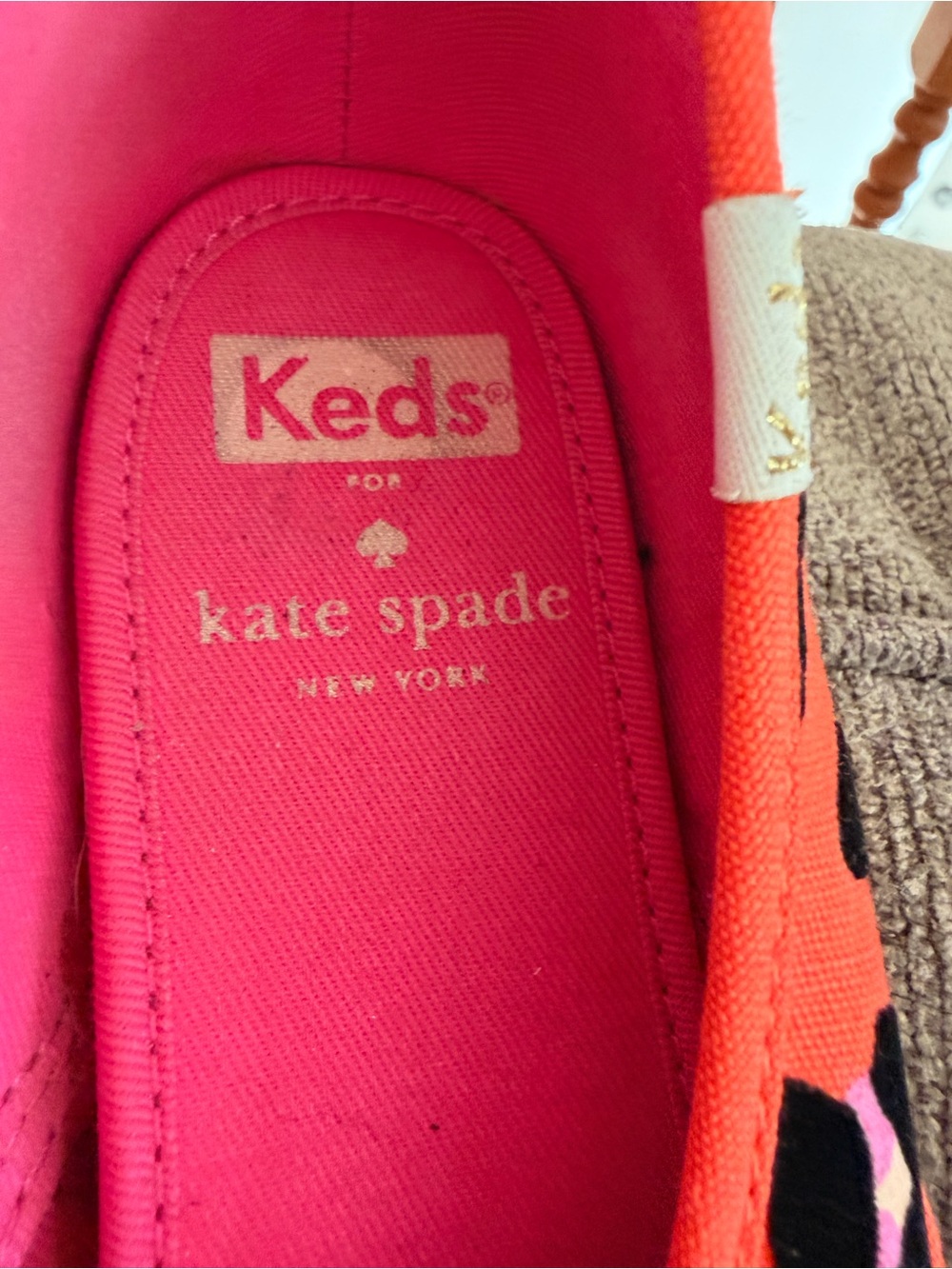 Kate Spade x Keds Orange Leopard Cheetah Pointed Toe Sneakers Size 7.5 - Picture 2 of 6